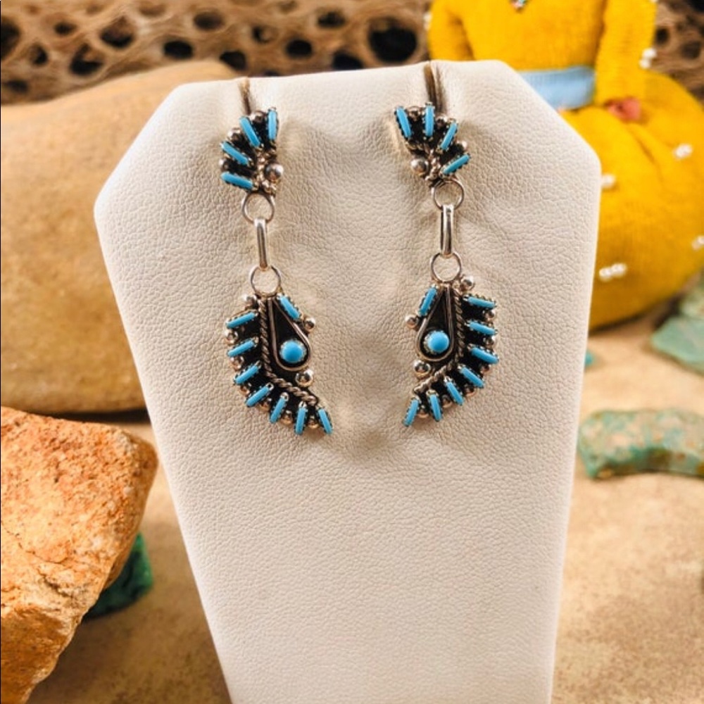 Zuni Turquoise & Sterling Silver Earrings